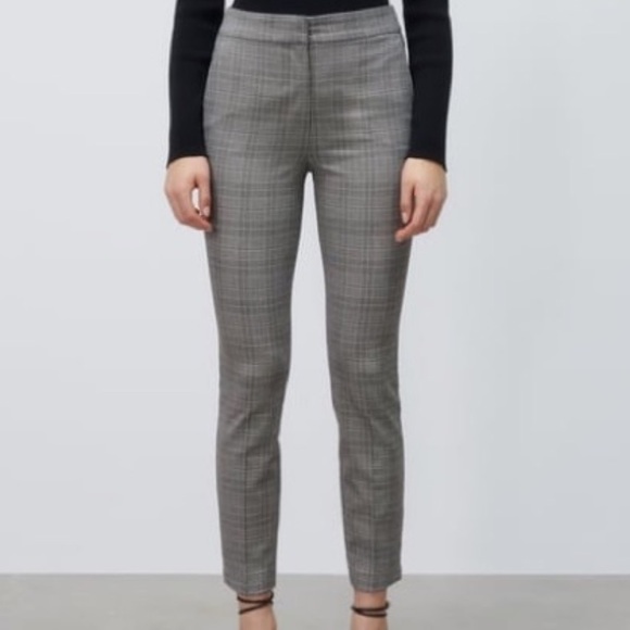 ZARA JOGGER WAIST PLAID PANTS - Picture 1 of 7